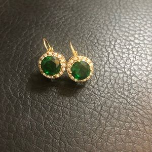Green and Gold gem earrings